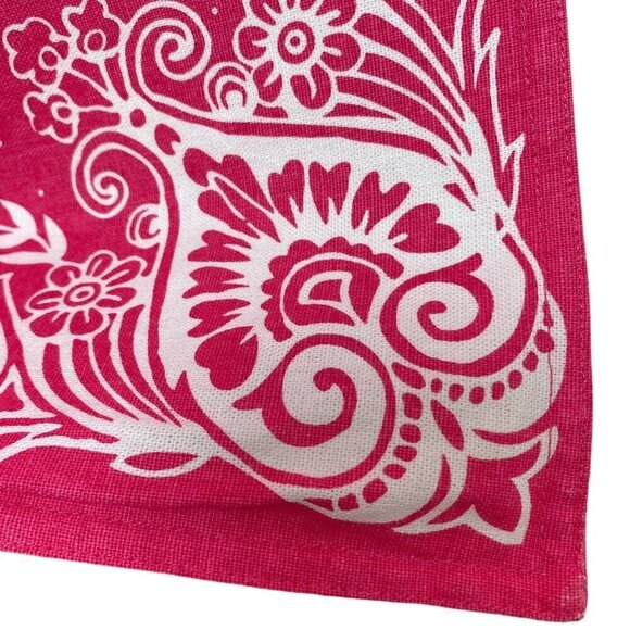 TOMMY HILFIGER Pink Euro Sham Bandana Print Boho Cotton Canvas Zip Cover Dorm - Picture 4 of 6